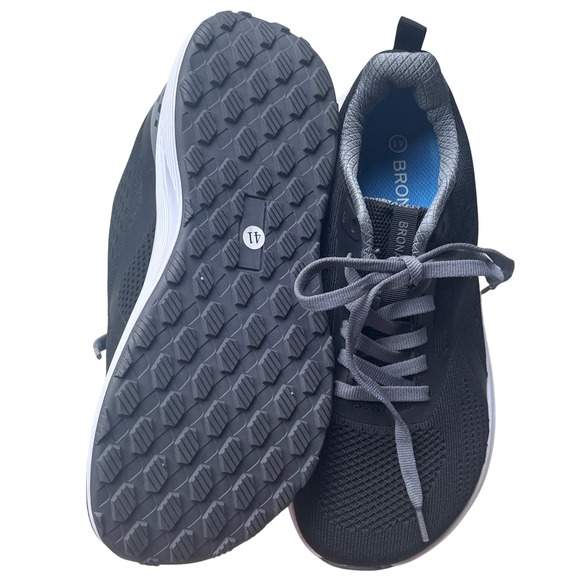 BRONAX Mens Running Shoes Size 42 Wide Toe Box Black Grey Lightweight Sneakers main image 8